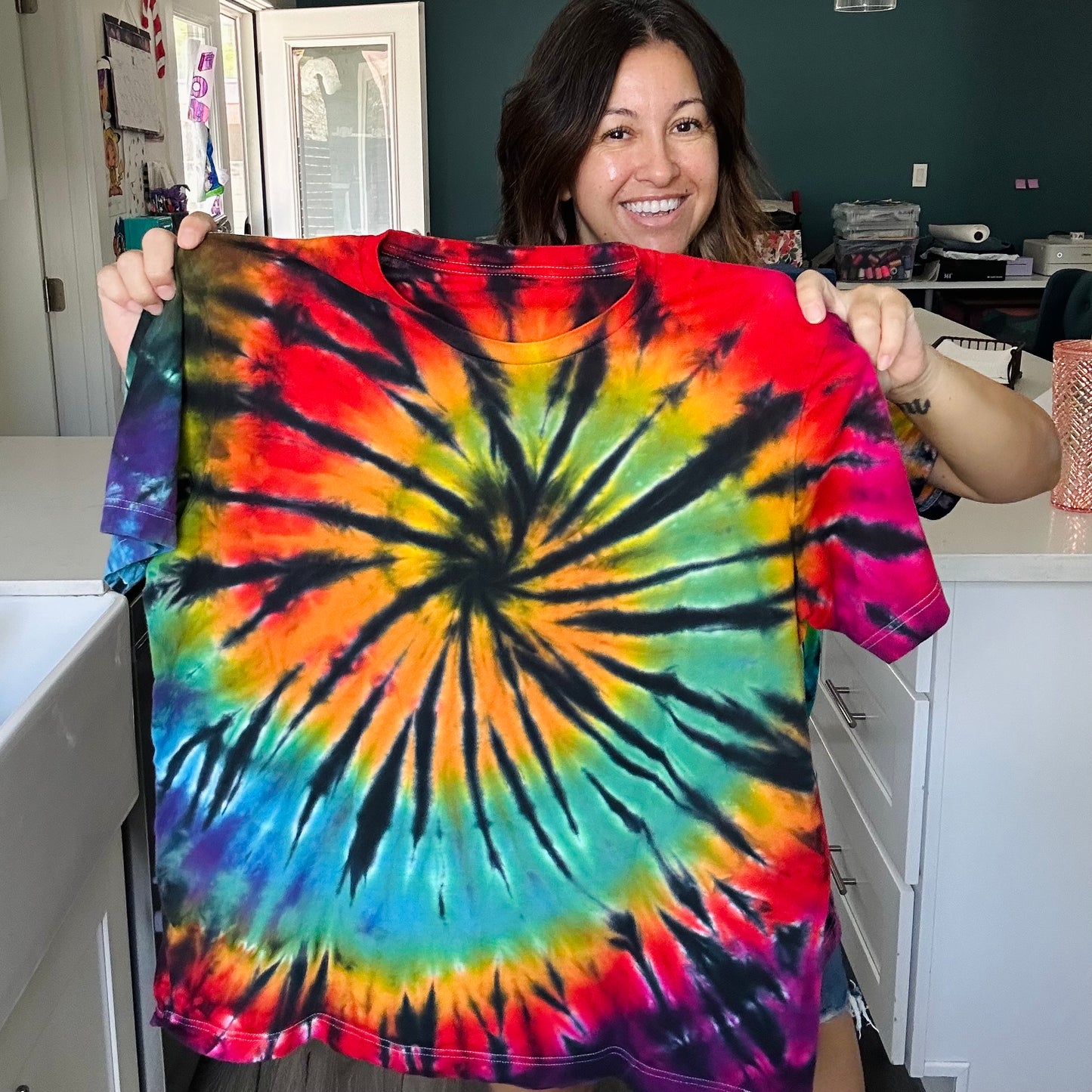 Custom spiral short sleeved tee