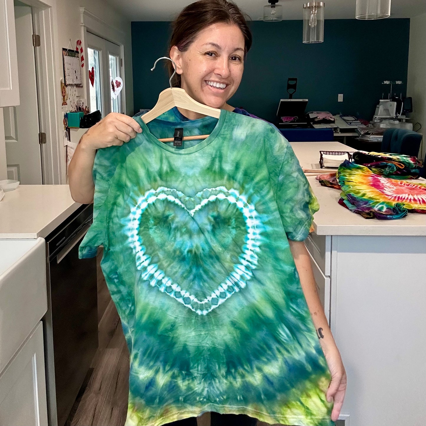 Green heart ice dye XL