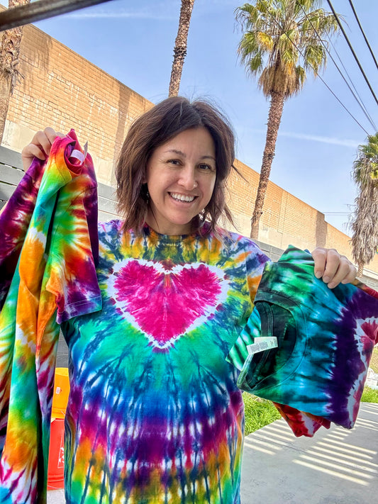 Custom heart tie dye - short sleeve tee