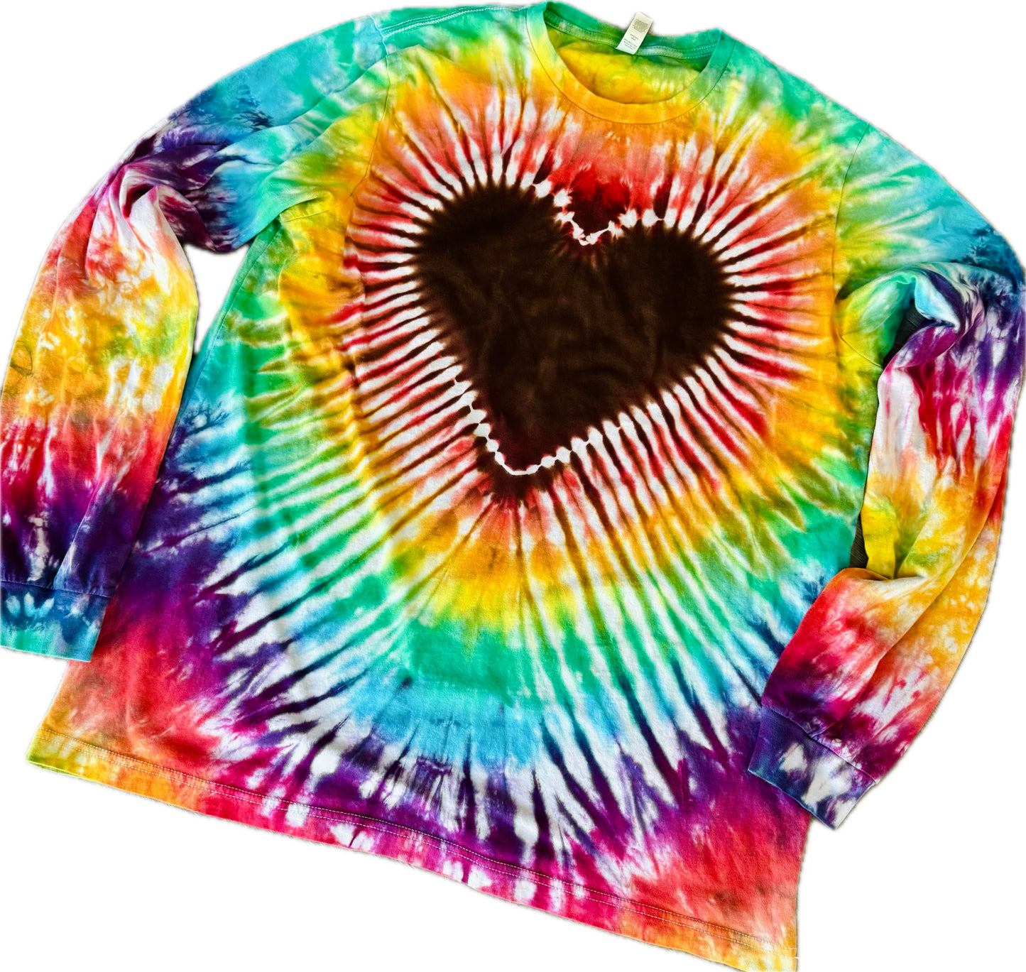 Custom heart tie dye - long sleeve tee